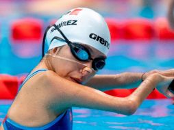 Fabiola Ramírez reconoció que consideró retirarse para enfocarse en sus estudios, pero por fortuna para la delegación mexicana, al final pudo graduarse y continuar con su carrera en la natación. EFE/B. MARTIN