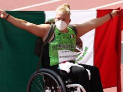 Rosa María Guerrero se colgó la medalla de bronce dentro de la prueba del lanzamiento de disco. ESPECIAL/ Twitter CONADE