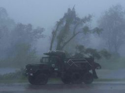Los efectos del huracán hoy en la población de Bourg, Luisiana. 