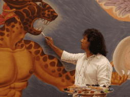 El artista oaxaqueño se dedicó a compartir sus conocimientos a jóvenes creadores. TWITTER/@salomonj