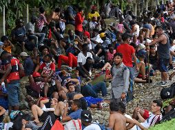 Han caminado más de 70 kilómetros desde Tapachula hacia Escuintla, Chiapas. AFP/I. Guzmán