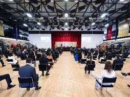 El gobernador de Jalisco participó en la ceremonia del 40 aniversario de la Universidad Panamericana. ESPECIAL / Gobierno de Jalisco