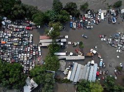 Zonas permanecen inundadas este miércoles en Tula, Hidalgo, tras las fuertes lluvias de ayer. AFP/F. Reyna