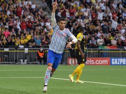 Cristiano Ronaldo a los 13 minutos en su regreso al Manchester United. AFP / S. Bozon