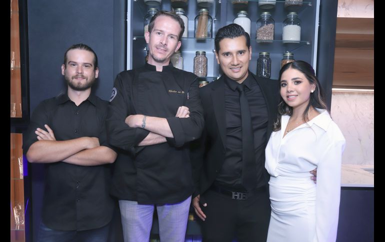 Juan Manuel Rodríguez, Nicolas Lebriere, Ramon Tsuji y Jessica Ramos. GENTE BIEN JALISCO/ CLAUDIO JIMENO