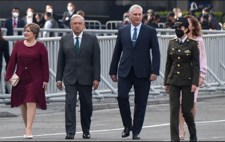 El Presidente de México, Andrés Manuel López Obrador, acompañado de su homólogo cubano, Miguel Díaz-Canel. AFP / A. Estrella