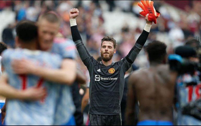 HÉROE. David De Gea detuvo un penal en los últimos segundos del partido. AFP/I. KINGTON