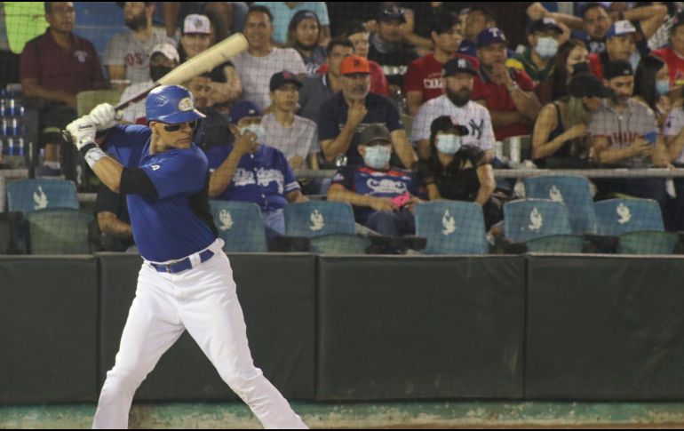 Manny Rodríguez pegó jonrón en la tercera entrada. TWITTER/charrosbeisbol