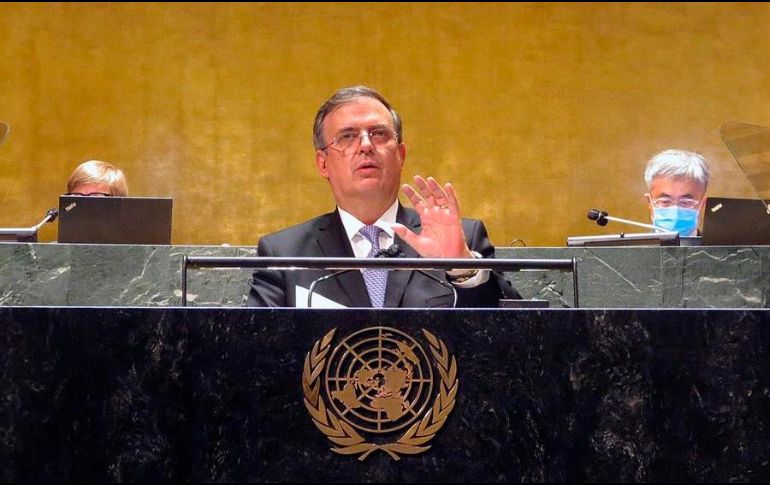 Ebrard subrayó que México ya cuenta con 114 millones de dosis en el país, ello gracias al esfuerzo de las subsecretarías de la SRE. EFE/Secretaría de Relaciones Exteriores