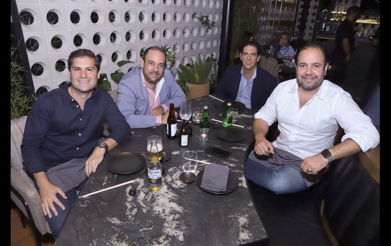 Manolo González, Juan Pablo Solbes, Joaquín Solbes y Eduardo Martínez. GENTE BIEN JALISCO/ CLAUDIO JIMENO
