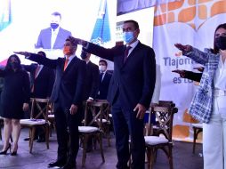 La toma protesta del nuevo gabinete del Ayuntamiento, encabezado por  Zamora (2 d). ESPECIAL/Gobierno de Tlajomulco