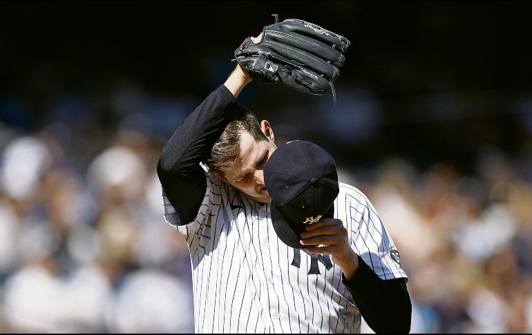 Repasado. Jordan Montgomery fue castigado con siete carreras limpias en menos de tres entradas. AP /A.Hunger