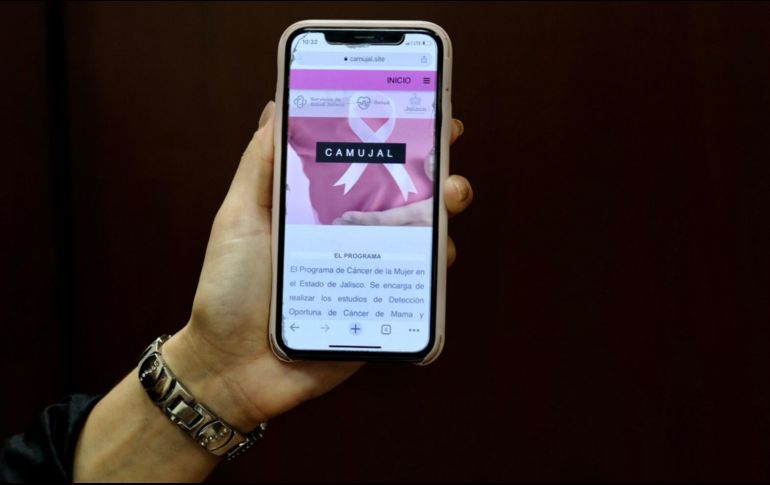 La plataforma digital camujal.site permite ubicar el mastógrafo más cercano a su domicilio, realizar citas y consultar su resultado del estudio. ESPECIAL/SSJ