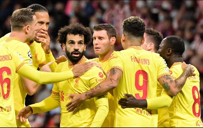 IMPARABLE. Mohamed Salah marcó un doblete para la victoria de los Reds. AFP/J. SORIANO