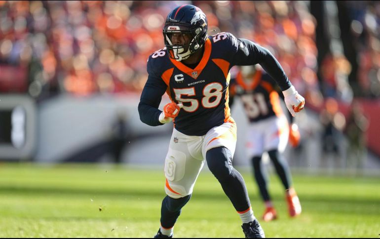 Von Miller, de 32 años, es uno de los mejores jugadores de la historia de los Broncos, con quienes fue campeón y MVP del Super Bowl de 2015. AP / ARCHIVO