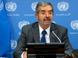 De la Fuente explica su programa de trabajo como presidente del Consejo de Seguridad durante el mes de noviembre, en la sede del organismo en Nueva York. EFE/ONU/E. Debebe