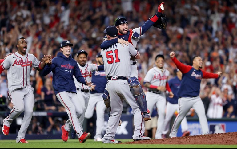 Atlanta, el equipo de 88 victorias en temporada regular, es campeón de la Serie Mundial por cuarta vez en la historia de la franquicia y sólo por segunda ocasión desde que se mudó a Atlanta en 1966. AFP / Elsa