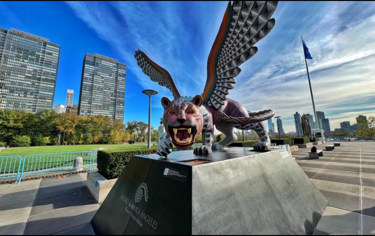 El alebrije gigante fue elaborado por artesanos zapotecas. TWITTER/@Pedro_Matar