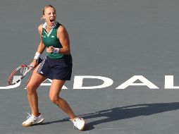 Con su primera victoria histórica en este prestigioso torneo, Kontaveit tomó la delantera en el Grupo Teotihuacán. AFP/M. STOCKMAN