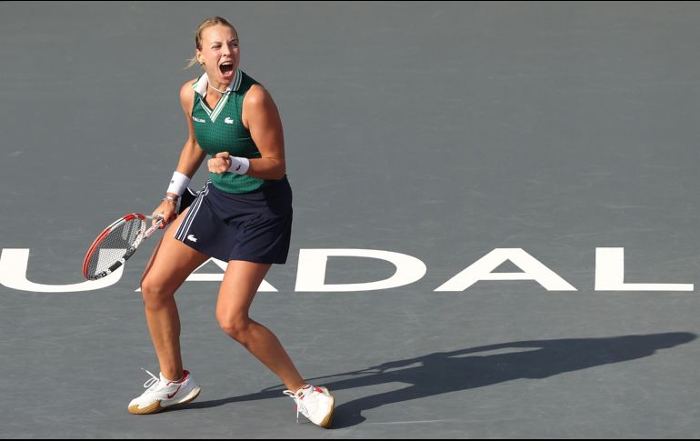 Con su primera victoria histórica en este prestigioso torneo, Kontaveit tomó la delantera en el Grupo Teotihuacán. AFP/M. STOCKMAN