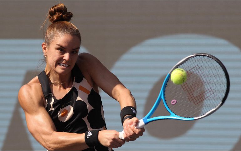 FUERTE. Ahora Sakkari se pone momentáneamente a la cabeza del Grupo Chichén Itzá, sector donde más tarde verán actividad la española Paula Badosa y la bielorrusa Aryna Sabalenka. AFP/U. RUÍZ