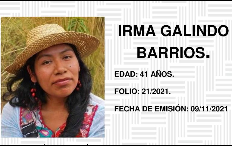La defensora de 41 años de edad portaba un pantalón de mezclilla y una blusa típica de manta con grecas rojas cuando fue vista por última vez. TWITTER / @FISCALIA_GobOax