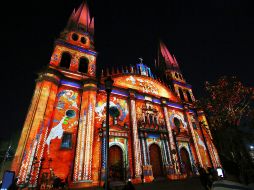 Espectáculo de video mapping en la Catedral Metropolitana. ESPECIAL / Gobierno de Guadalajara