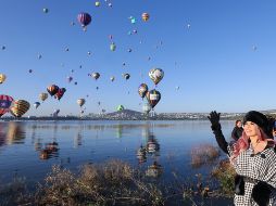 Vista del primer día de actividades del Festival Internacional del Globo en León, Guanajuato. EFE / L. Ramírez