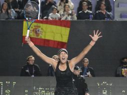 ILUSIONADA. La victoria le permite continuar a Garbiñe Muguruza con sus aspiraciones dentro de las AKRON WTA Finals. EL INFORMADOR/A. CAMACHO