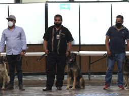 Los canes fueron piezas clave en el aseguramiento de droga y objetos que habrían puesto en riesgo la integridad de las personas. ESPECIAL / Seguridad Jalisco