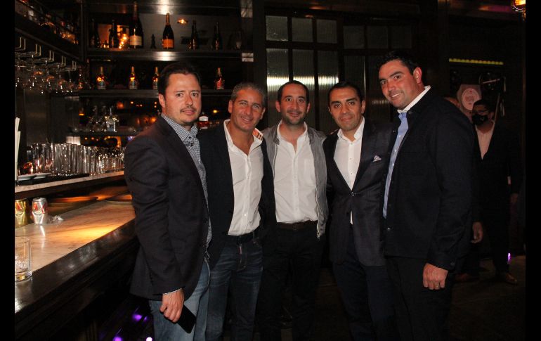 Diego Nogueira, Jimmy Arakanji, Pablo Errejón, Paco Baeza y Juan Carlos Álvarez del Castillo. GENTE BIEN JALISCO/ESMERALDA ESCAMILLA