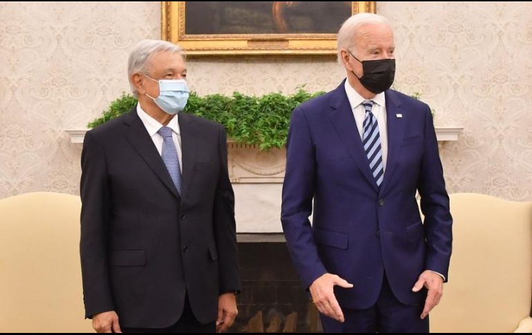 PRIMERA VEZ. Andrés Manuel López Obrador y Joe Biden, sostuvieron este jueves su primera reunión bilateral presencial. TWITTER/@lopezobrador_