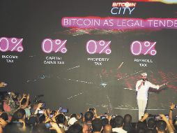 Proyecto. Nayib Bukele anunció el plan en el cierre de la Conferencia Latinoamericana de Bitcoin y Blockchain que se llevó a cabo en El Salvador. AP