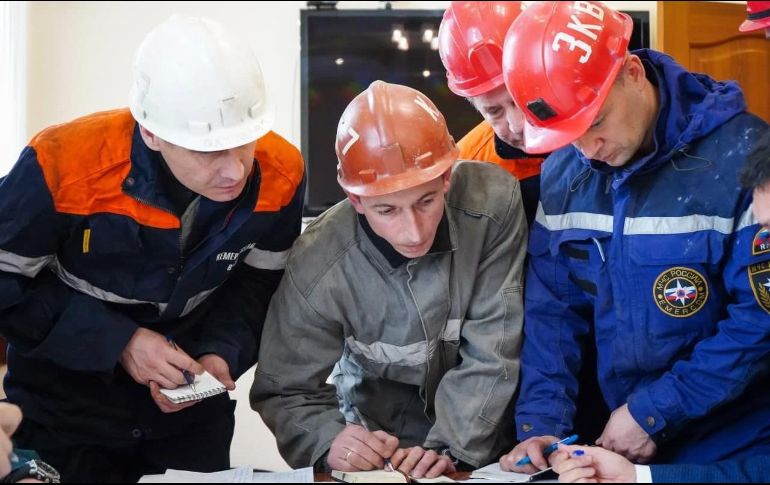 El accidente ocurrió a las 01:35 hora local en la mina de Listvyazhnaya en la ciudad de Gramoteino. EFE/Gobierno de Kuzbass