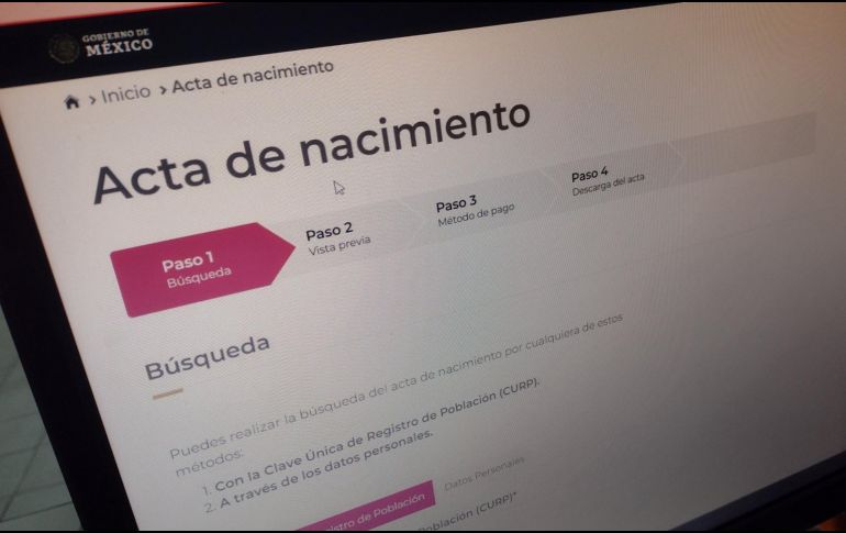 El acta de nacimiento es un documento que se requiere para realizar diversos trámites, y desde hace algún tiempo, se puede descargar e imprimir de Internet. EL INFORMADOR / ESPECIAL