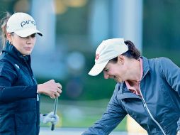 Lorena ochoa. La legendaria golfista mexicana demostró que aún conserva una excelente técnica. @lorenaochoar