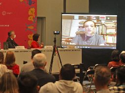 María José Ferrada se conectó por videollamada a la entrega del premio en Expo Guadalajara. EL INFORMADOR/A. Camacho