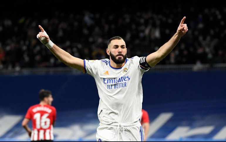 Encendido. Karim Benzema anotó el gol del triunfo para el Real Madrid ante el conjunto vasco. AFP