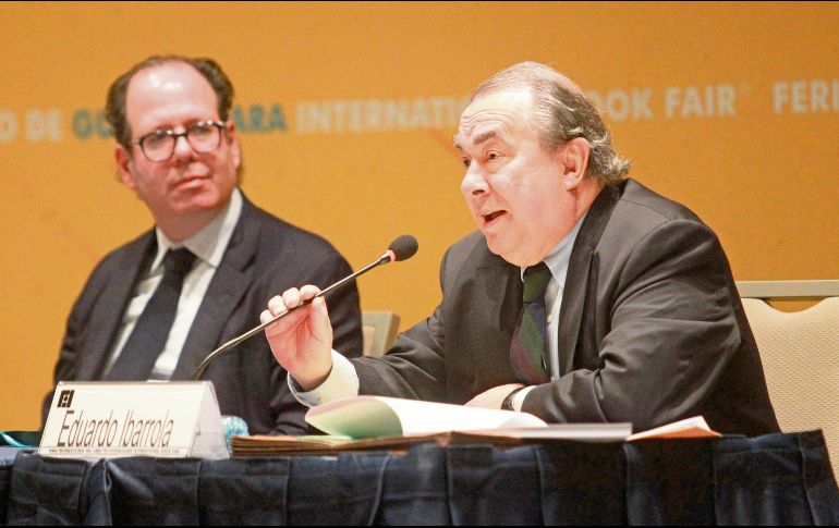 FIL. El embajador eminente de México, Eduardo Ibarrola, durante la conferencia. El Informador/ A. Camacho