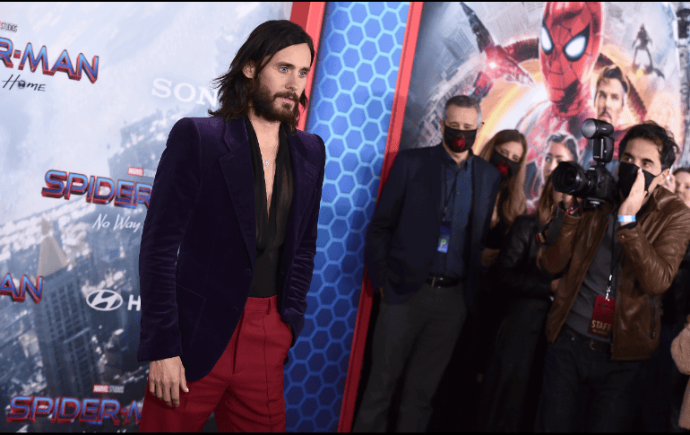 Jared Leto,  quien interpretará a Morbiius, también asistió a la alfombra roja de “Spider-Man: No way home”. AP / J. Strauss