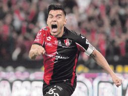 Rocha marcó el gol con el que Atlas igualó el marcador global frente al León el pasado domingo. AFP/U. Ruiz