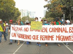 Migrantes exigieron el respeto a sus derechos humanos. EFE/S. Gutiérrez