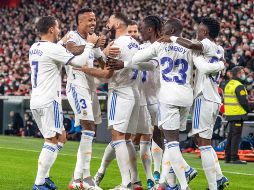 IMPARABLES. La victoria permite al Real Madrid acabar el año como líder destacado de LaLiga con 46 puntos, 8 más que el Sevilla y 13 por encima del Betis. EFE/J. Zorrilla