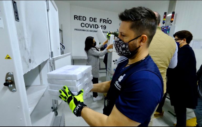 Jalisco recibió las entrega 50 y 51 de vacunas contra el COVID-19. ESPECIAL/SSJ