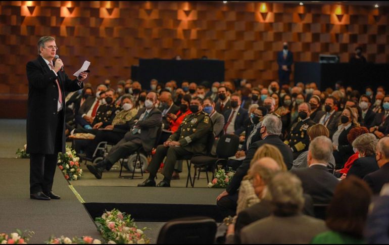 Marcelo Ebrard en la XXXIII Reunión de Embajadores y Cónsules en Ciudad de México. EFE / Secretaría de Relaciones Exteriores
