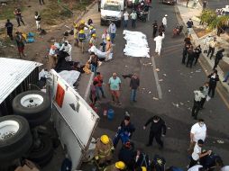 En el accidente murieron 56 migrantes y 105 más resultaron heridos. EFE/C. López