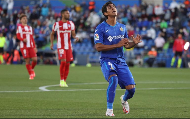 Prestado por Chivas, y con una opción de compra, JJ Macías llegó al Getafe en julio de 2021 para dar el salto al futbol de Europa, pero de momento su paso por la Liga española no está siendo fructífero. EFE / ARCHIVO