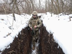 Las fuerzas armadas de Ucrania realizan patrullaje especial en la frontera con Rusia. EFE/S. Kozliuk