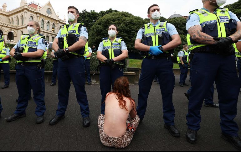 En Canadá, este movimiento, bloquea desde hace casi dos semanas el centro de la capital, Ottawa, en protesta contra las medidas anticovid, aunque su crítica inicial era la vacunación obligatoria para camioneros. AFP / M. Melville