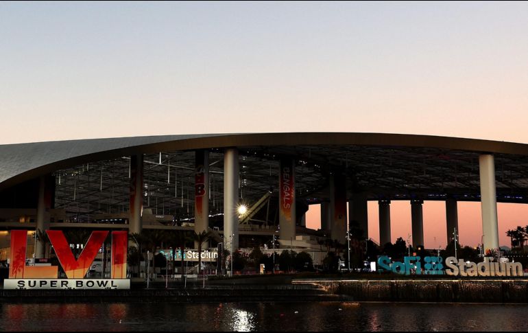 SEDE. El SoFi Stadium se prepara para recibir el Super Bowl LVI. AFP/R. Carr